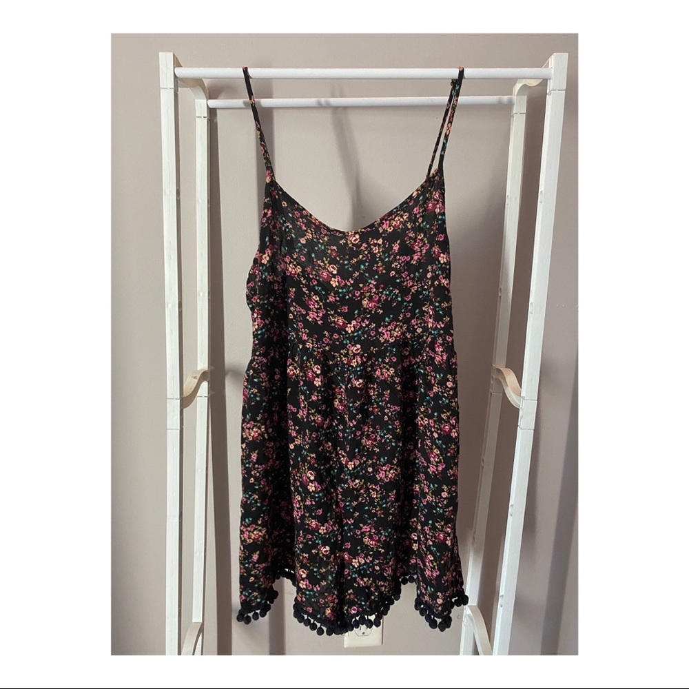 Black Floral Romper